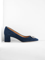 KAYLA EMBELLISHED SUEDE BLOCK HEEL PUMPS | Talbots for sale