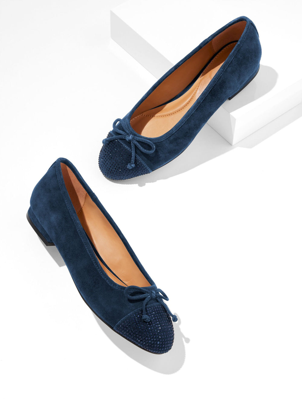 MADISON RHINESTONE SUEDE BALLET FLATS | Talbots on sale