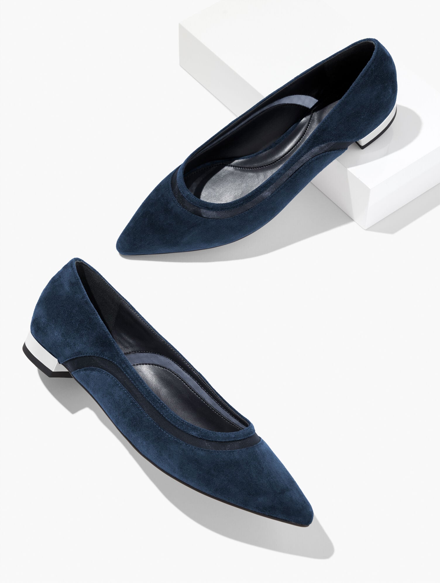 PORTIA MESH SUEDE FLATS | Talbots on sale