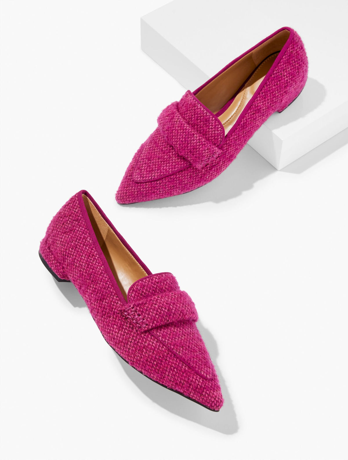 SCARLET TWEED POINTED TOE LOAFERS | Talbots on sale