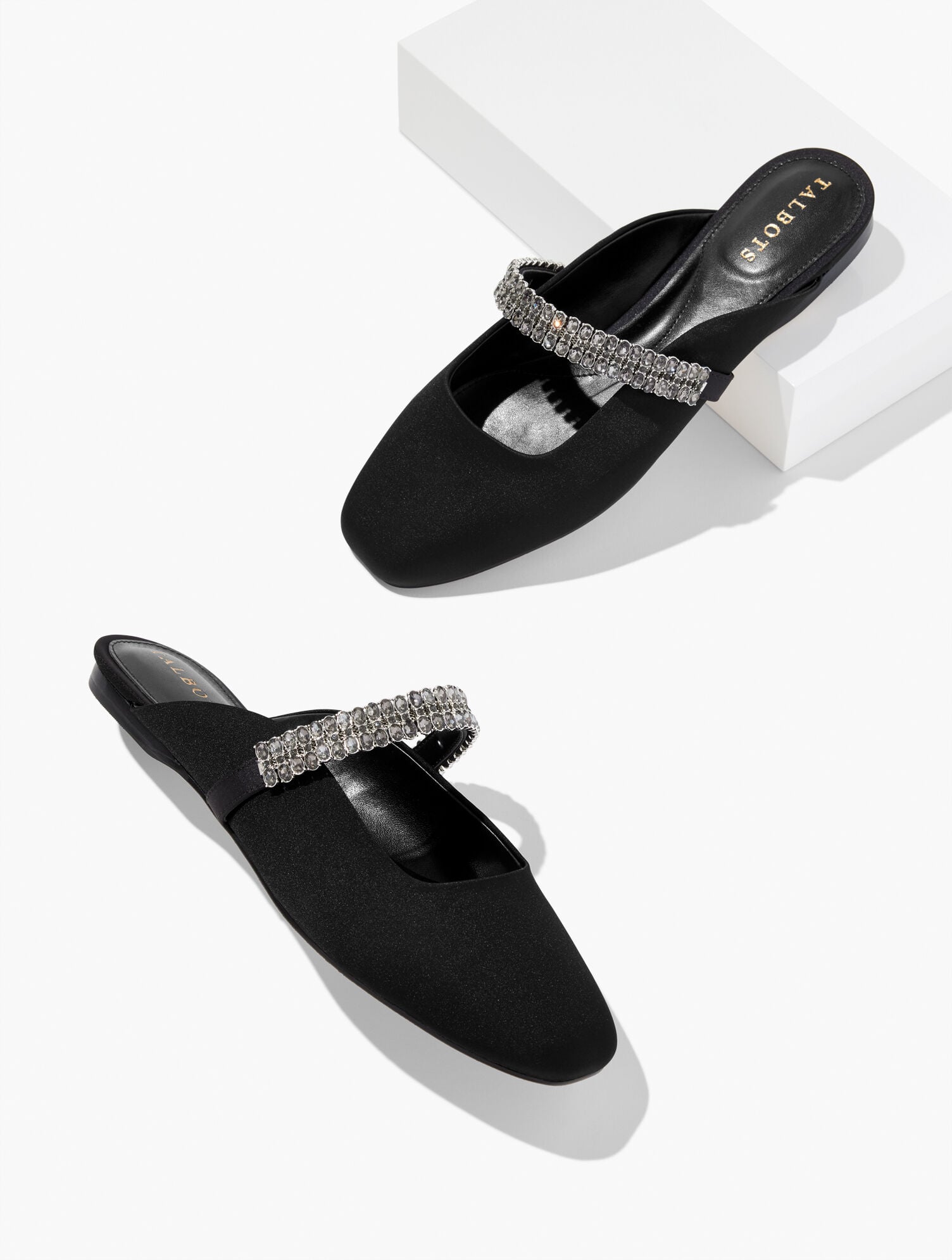 SLOANE EMBELLISHED SATIN MULES | Talbots near me