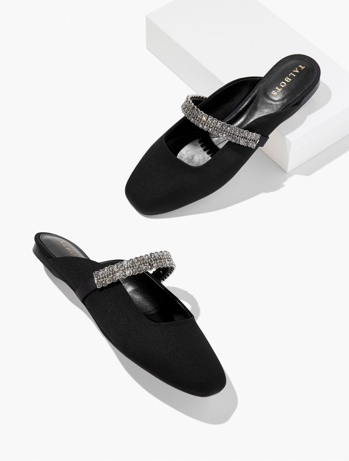 SLOANE EMBELLISHED SATIN MULES | Talbots near me
