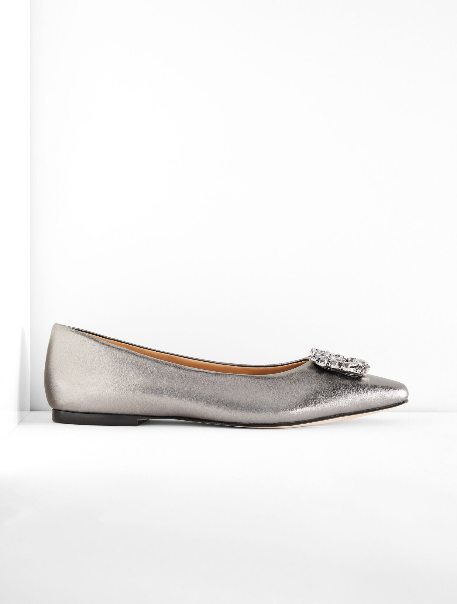 WHITLEY CRYSTAL METALLIC LEATHER FLAT | Talbots outlet