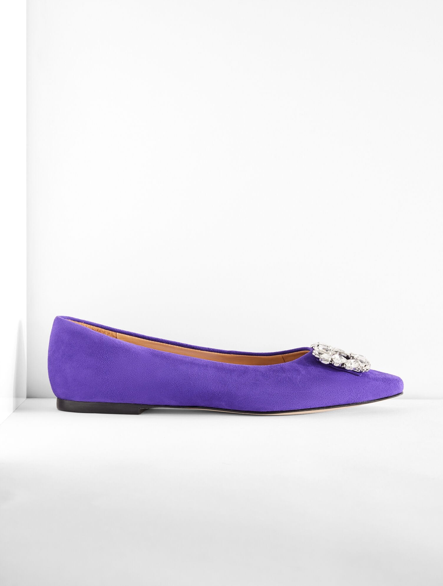 WHITLEY CRYSTAL SUEDE FLAT | Talbots for sale