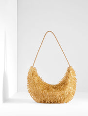 BEADED SATIN CRESCENT BAG | Talbots sale