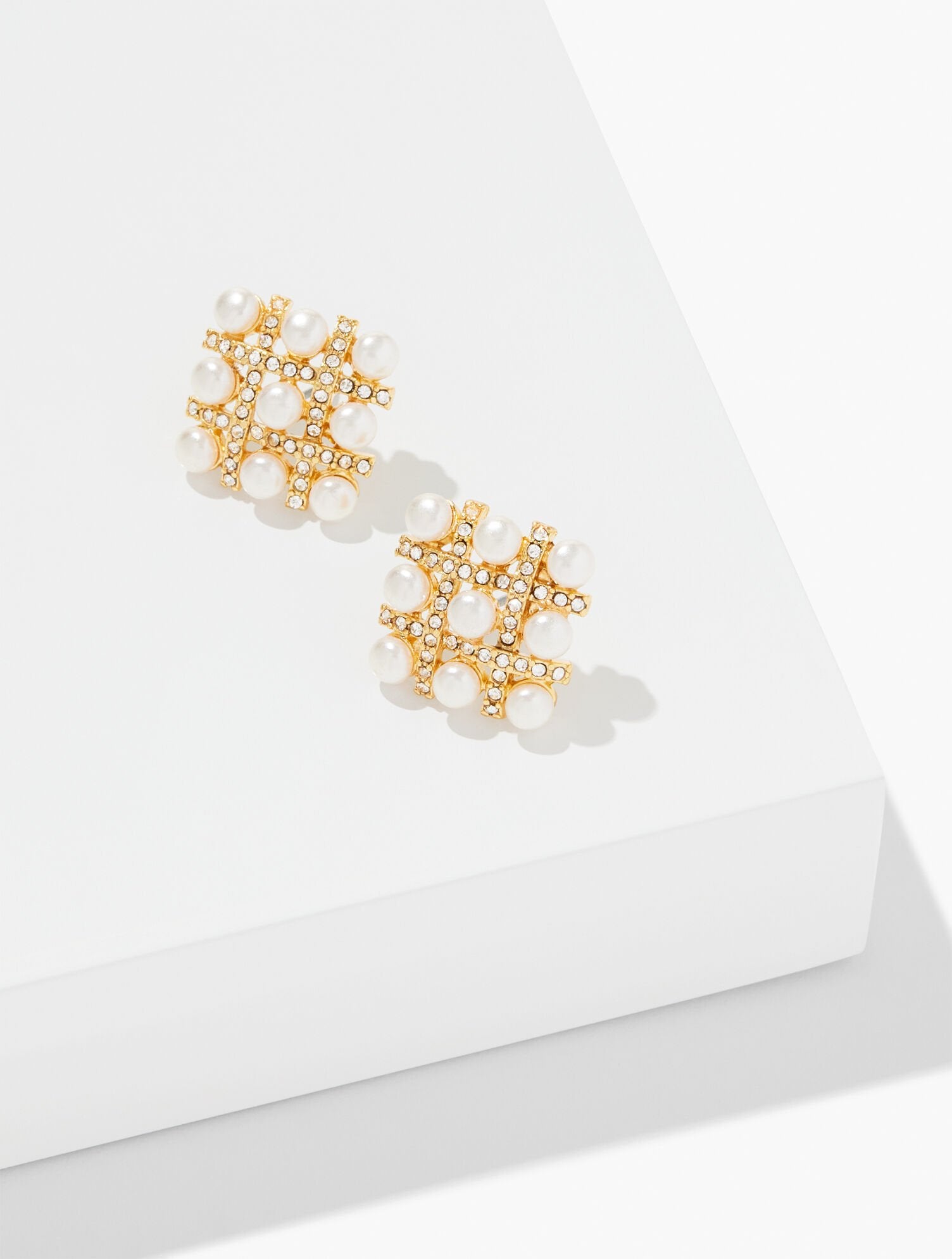 WOVEN PEARL STUD EARRINGS | Talbots US