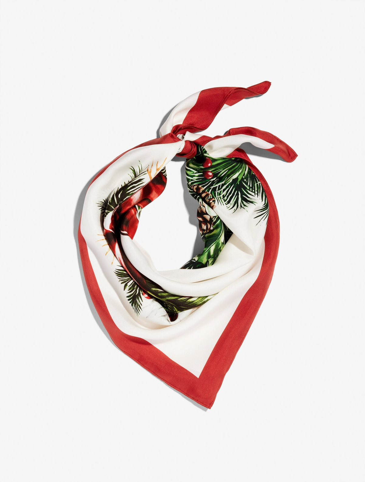 CHRISTMAS WREATH SILK SQUARE SCARF | Talbots sale