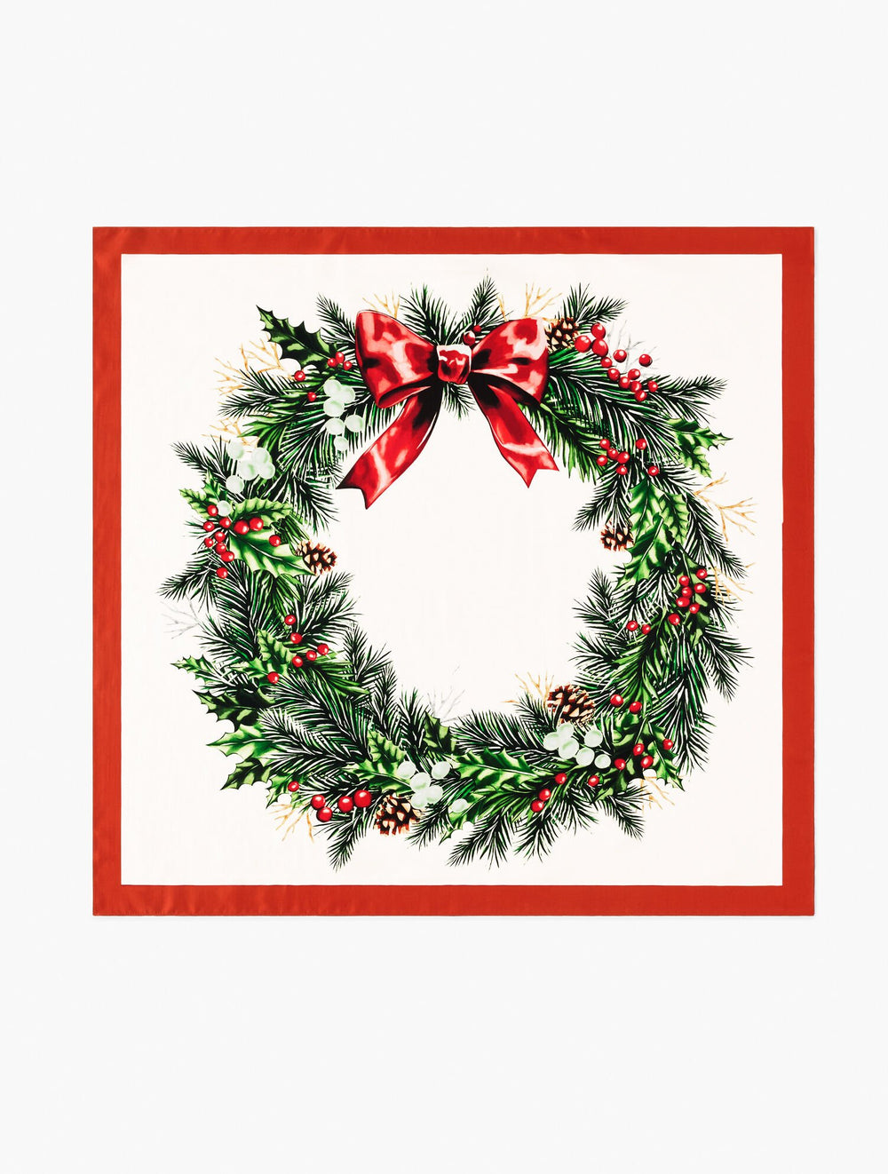 CHRISTMAS WREATH SILK SQUARE SCARF | Talbots sale