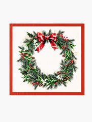 CHRISTMAS WREATH SILK SQUARE SCARF | Talbots sale