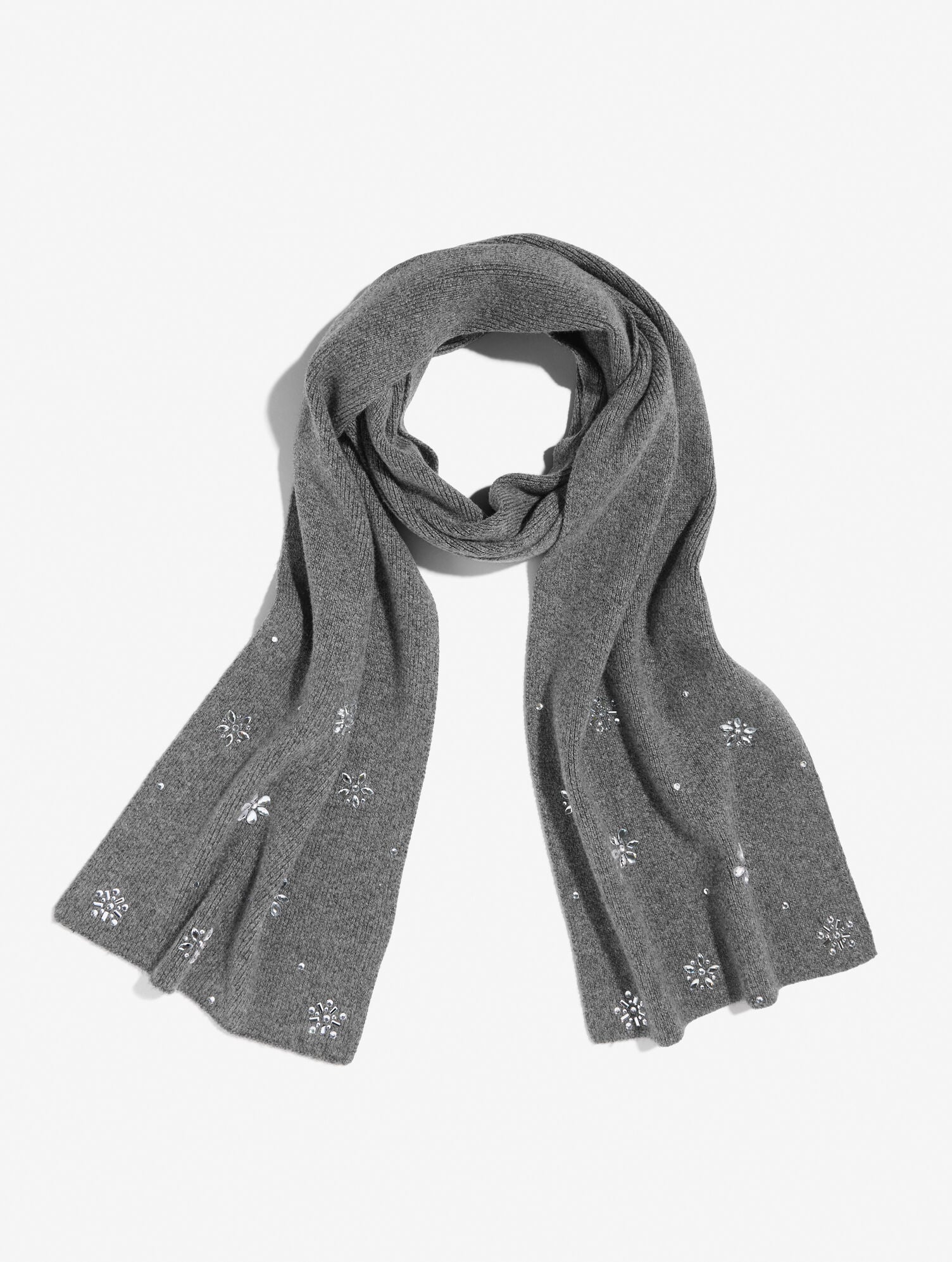 SNOWFLAKE EMBELLISHED SOFT KNIT SCARF | Talbots on sale