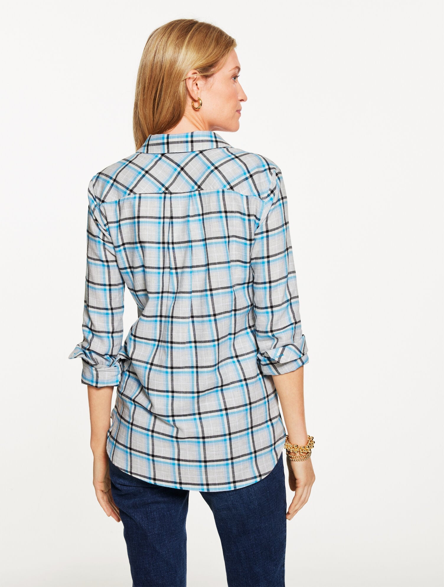 FLANNEL MODERN CLASSIC SHIRT - MERRY PLAID | Talbots sale
