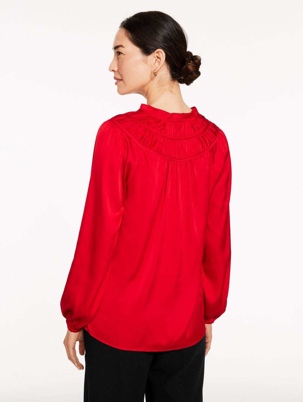 SOFT SATIN CHARMEUSE SHIRRED TOP | Talbots near me