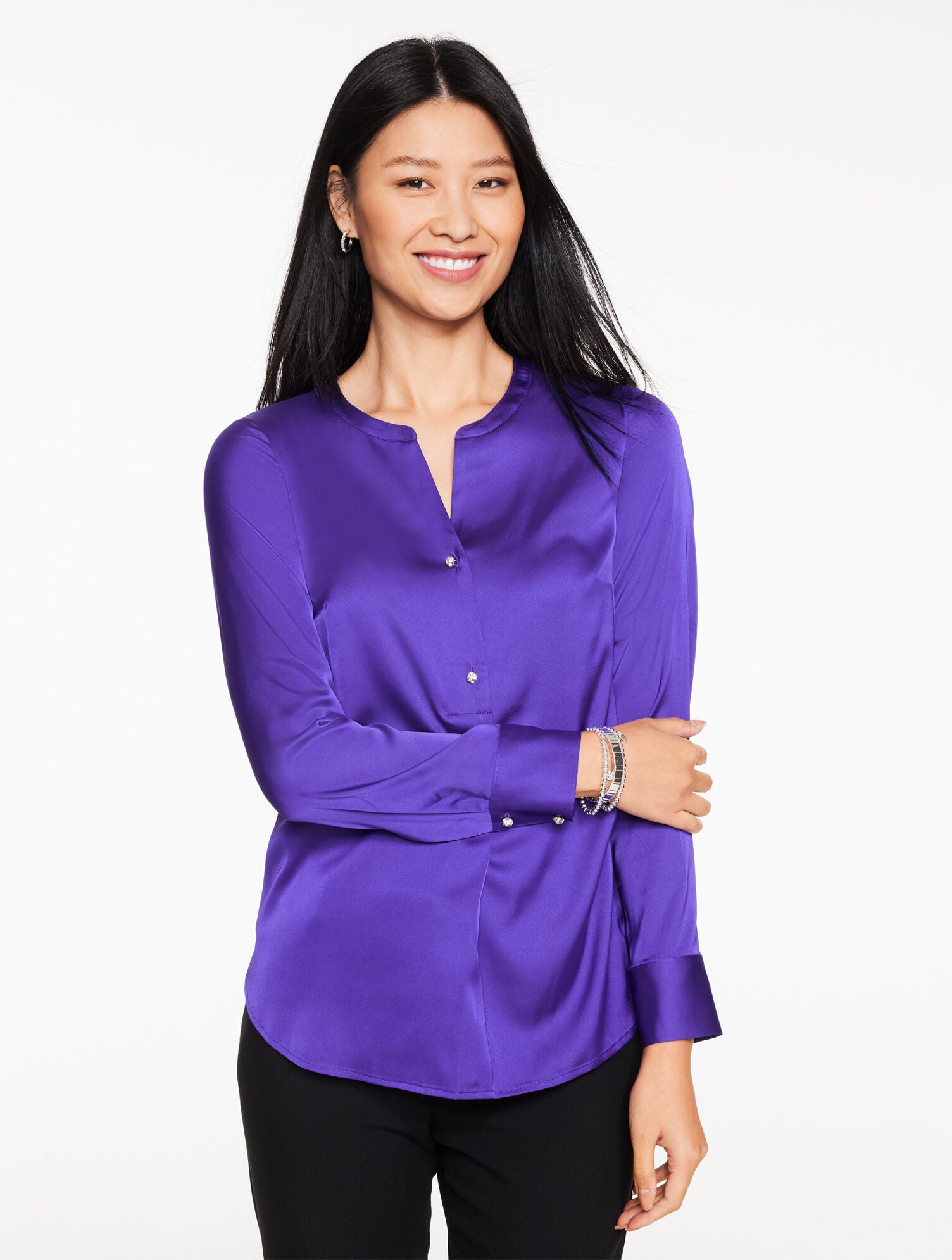 SOFT SATIN CHARMEUSE TOP | Talbots sale