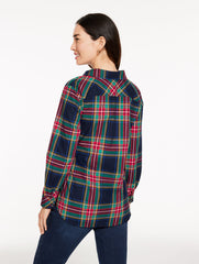 TIE FRONT POPLIN SHIRT - JOLLY TARTAN | Talbots outlet