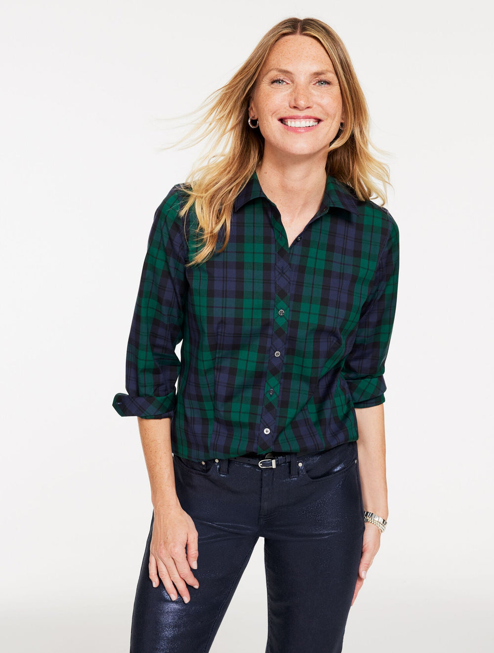 NON-IRON PERFECT SHIRT - MISTLETOE PLAID | Talbots near me