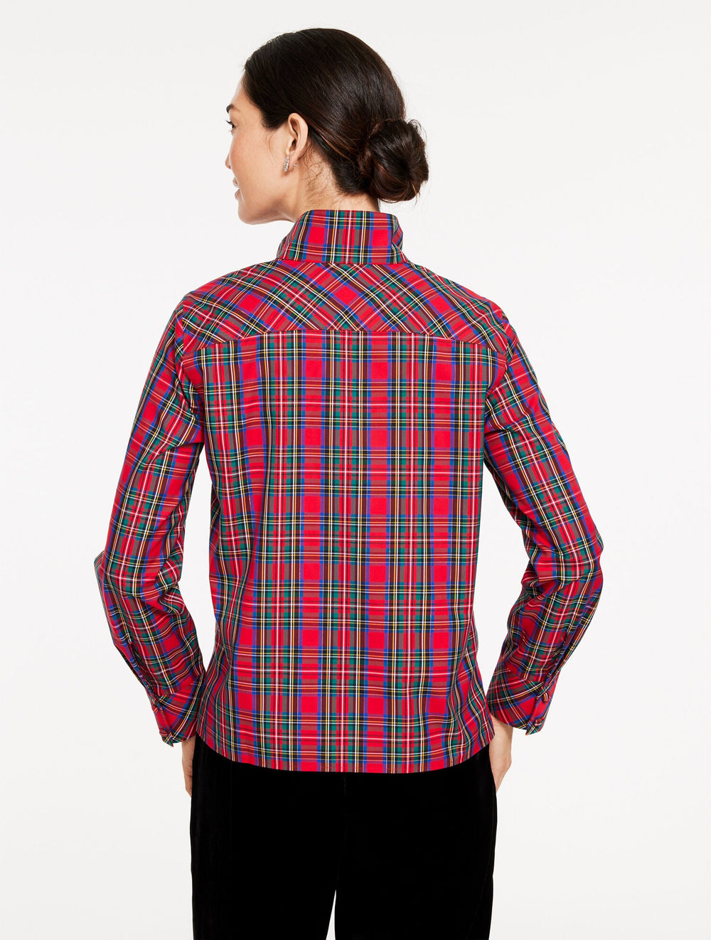 RHINESTONE NON-IRON POPOVER - BLISSFUL PLAID | Talbots US