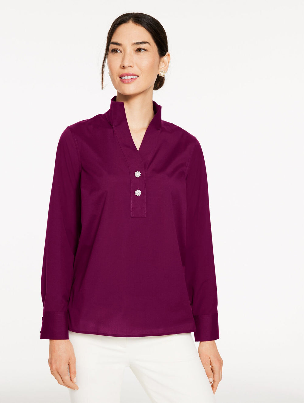 RHINESTONE NON-IRON POPOVER | Talbots for sale