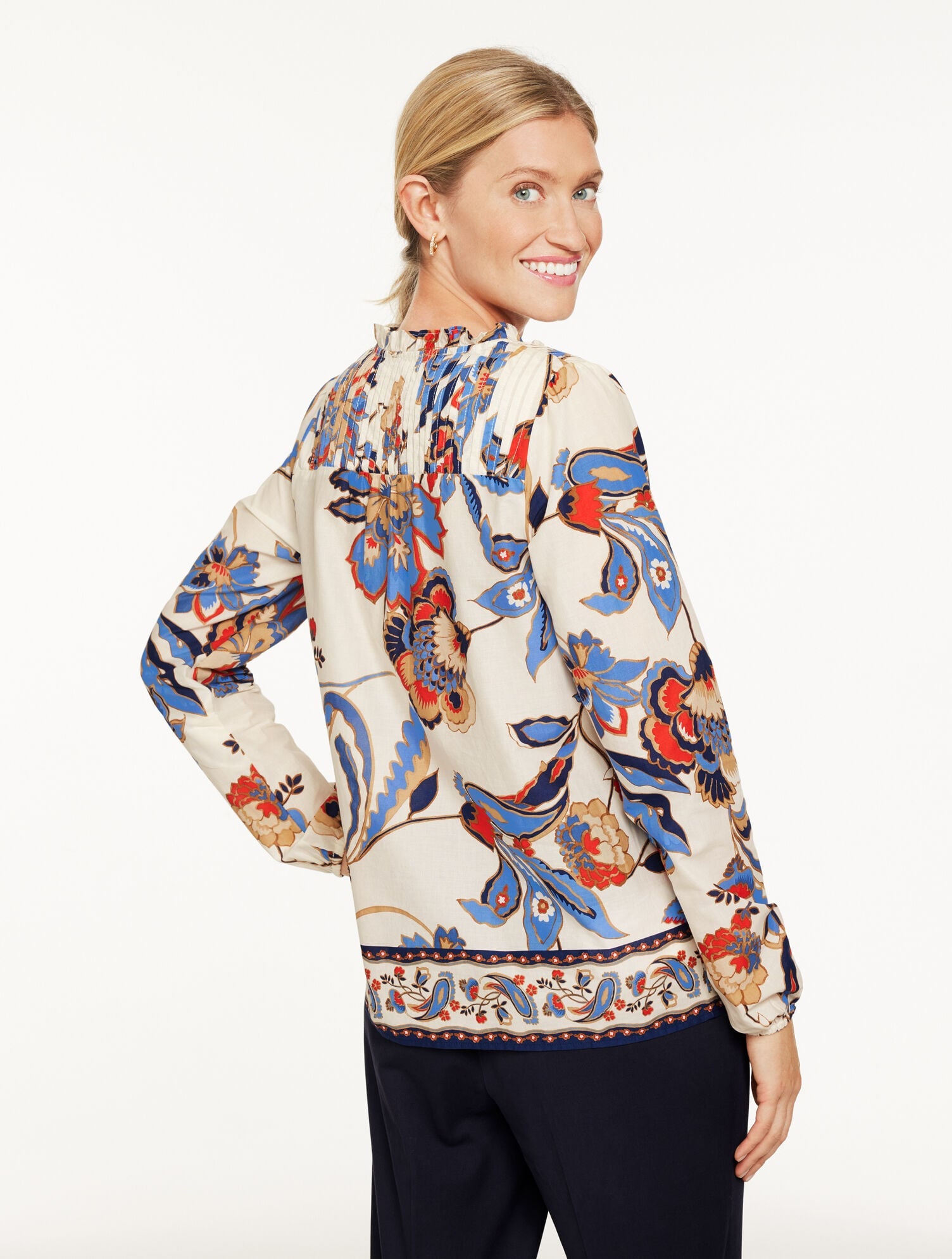 PINTUCK TOP - JACOBEAN FANTASIA | Talbots near me