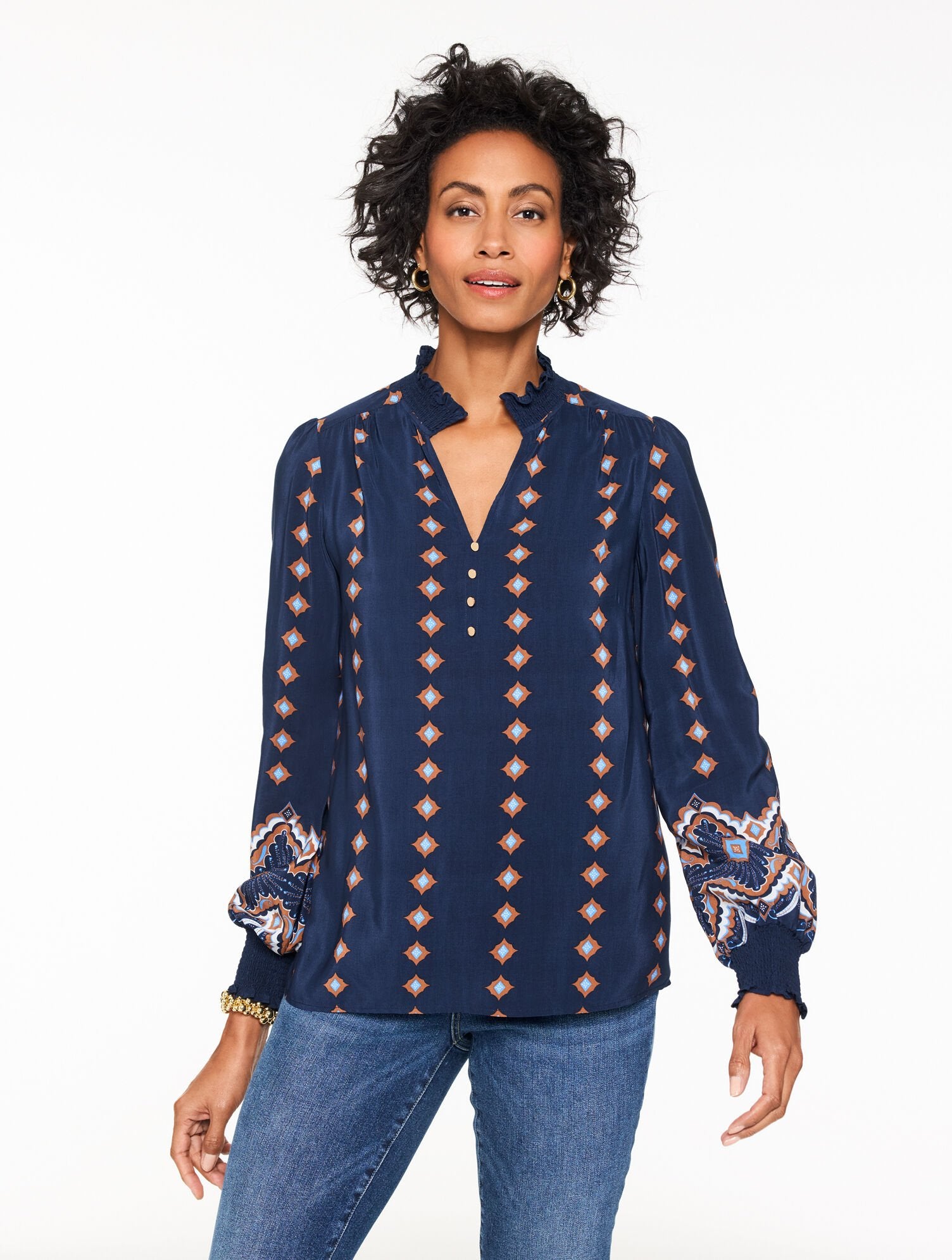 RUFFLE TOP - SCALLOP MEDALLION | Talbots discount