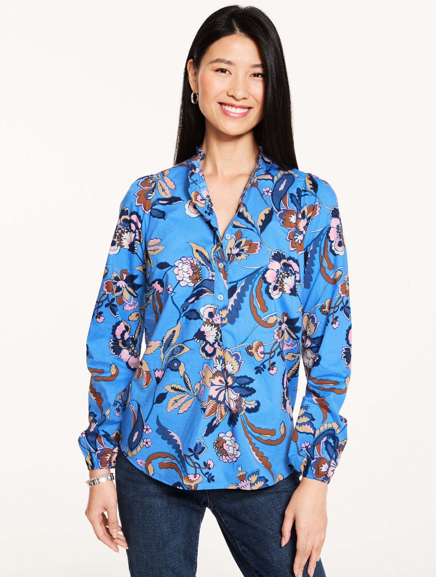 RUFFLE POPOVER - JACOBEAN FANTASIA | Talbots sale