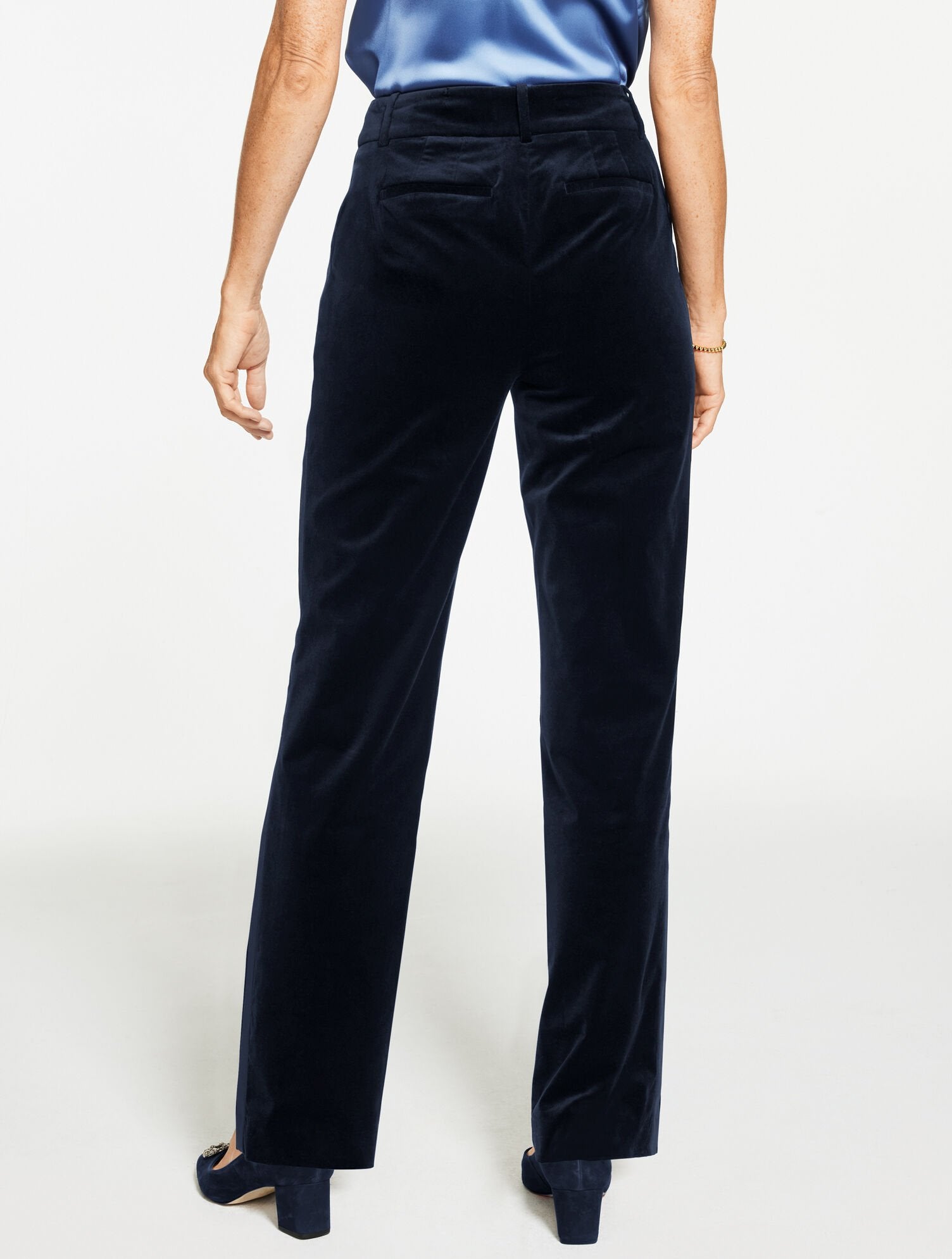 STRAIGHT LEG PLUSH VELVETEEN PANTS | Talbots outlet