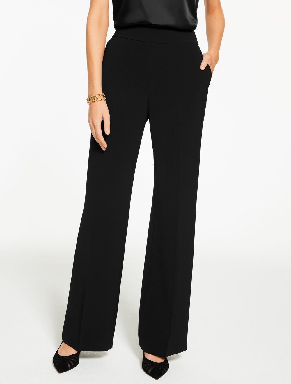 WIDE LEG POLISHED CREPE PANTS | Talbots for sale