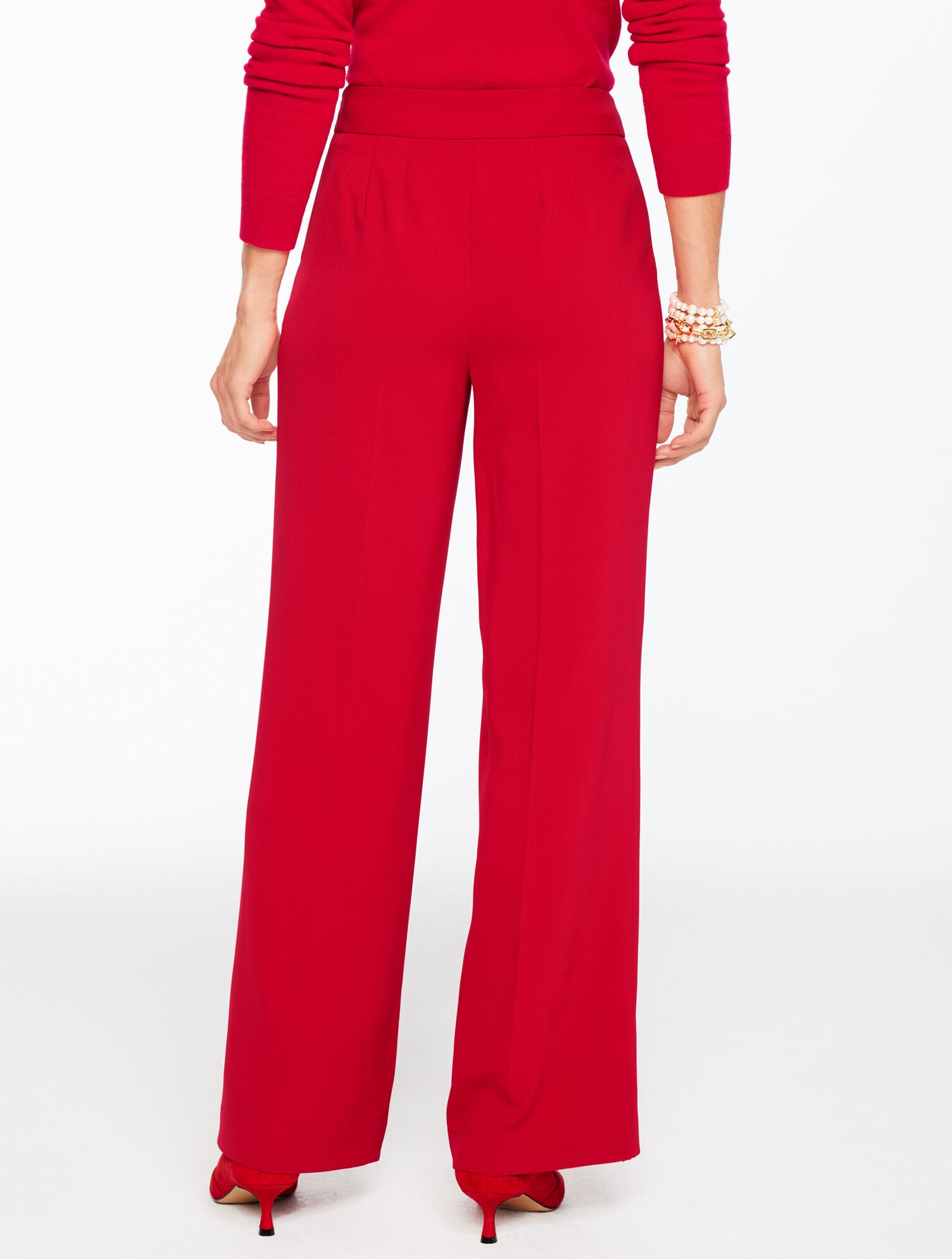 WIDE LEG POLISHED CREPE PANTS | Talbots for sale