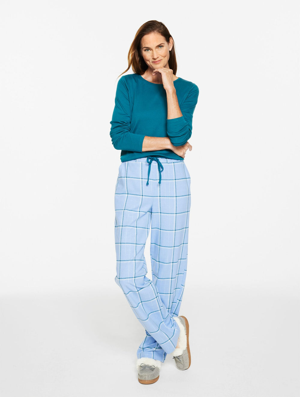 COTTON PAJAMA SET - COZY PLAID | Talbots discount