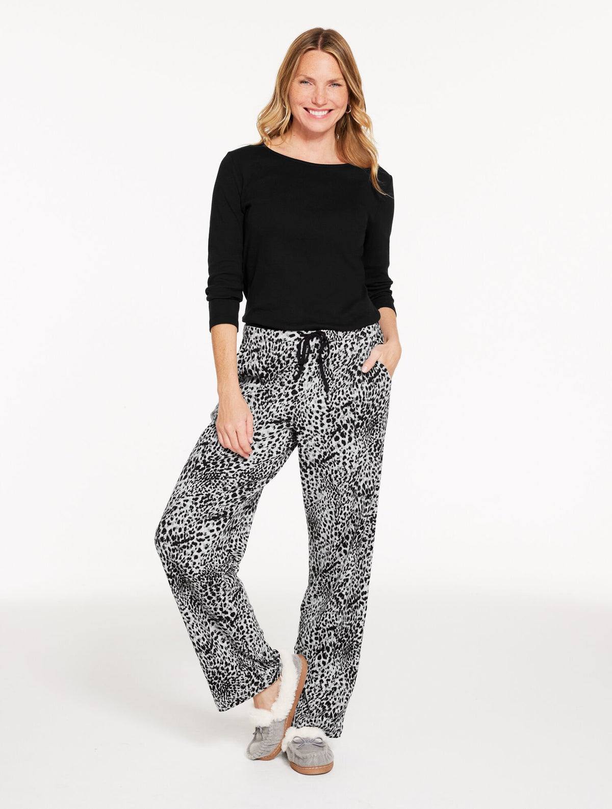 COTTON PAJAMA SET - SWIRLY ANIMAL | Talbots US