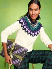 TEXTURED FAIR ISLE YOKE SWEATER | Talbots online