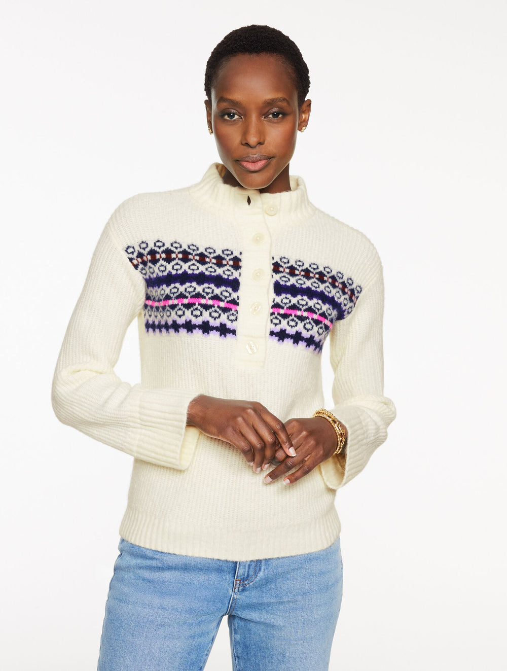 SHAKER HENLEY PULLOVER - FAIR ISLE | Talbots online
