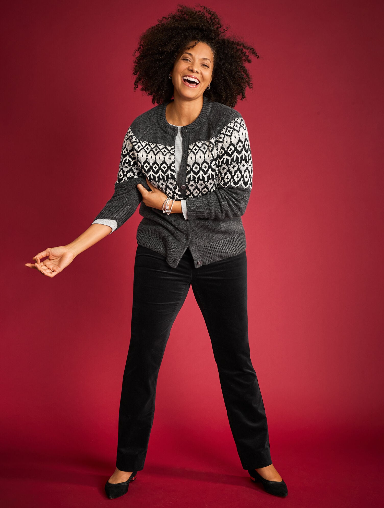 CREWNECK CARDIGAN - PLACED FAIR ISLE | Talbots near me