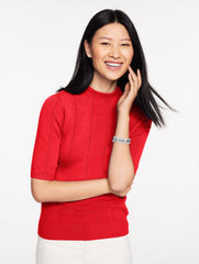 ELBOW SLEEVE MOCKNECK SWEATER | Talbots on sale