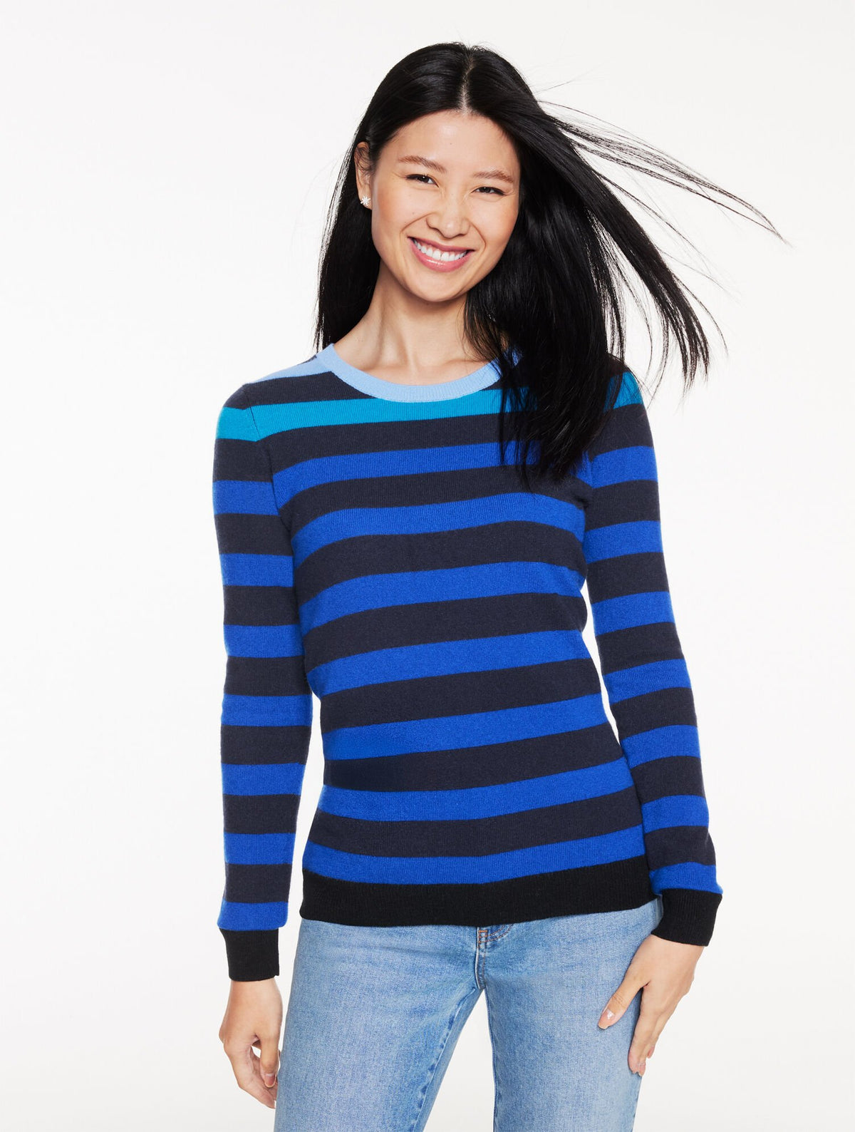 CASHMERE CREWNECK SWEATER - STRIPE | Talbots on sale