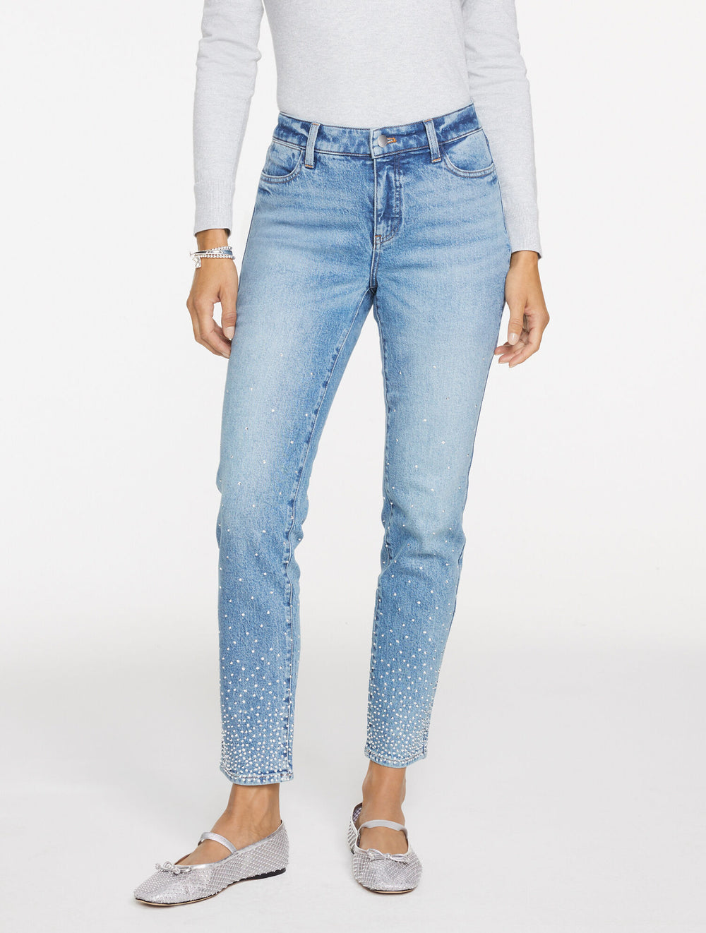 SLIM ANKLE RHINESTONE JEANS - AVALON WASH | Talbots US