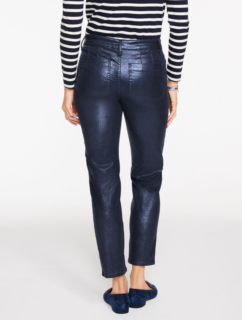 SLIM STRAIGHT ANKLE JEANS - INDIGO FOIL | Talbots for sale