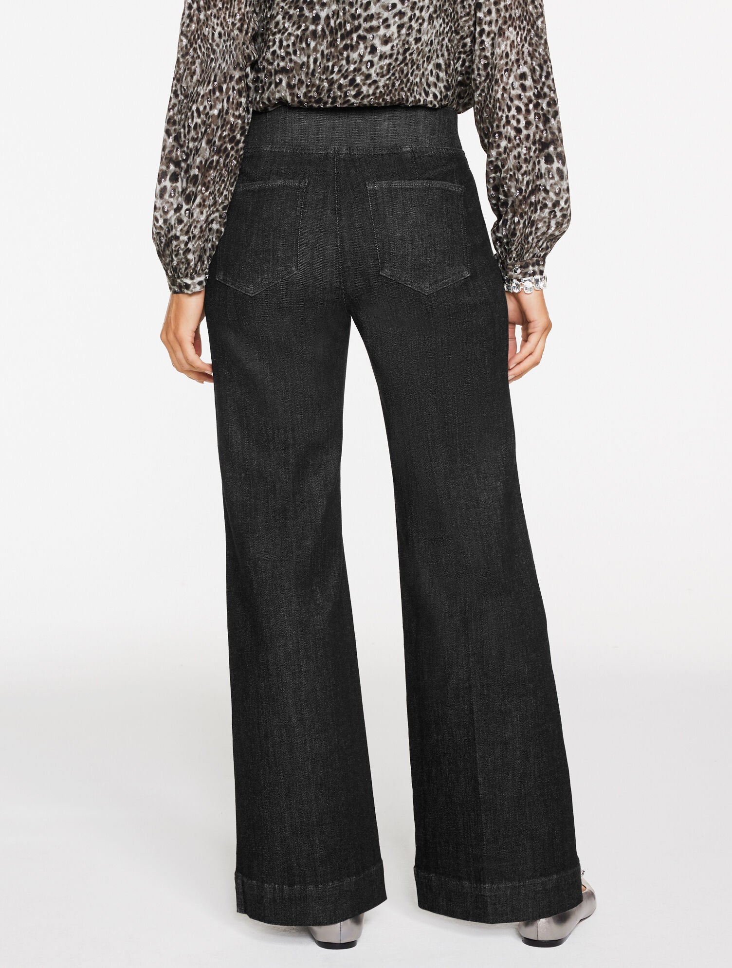FLARE LEG PULL-ON TRAVEL JEANS - CRESCENT WASH | Talbots near me