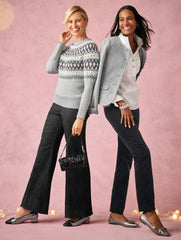 FLARE LEG PULL-ON TRAVEL JEANS - CRESCENT WASH | Talbots near me