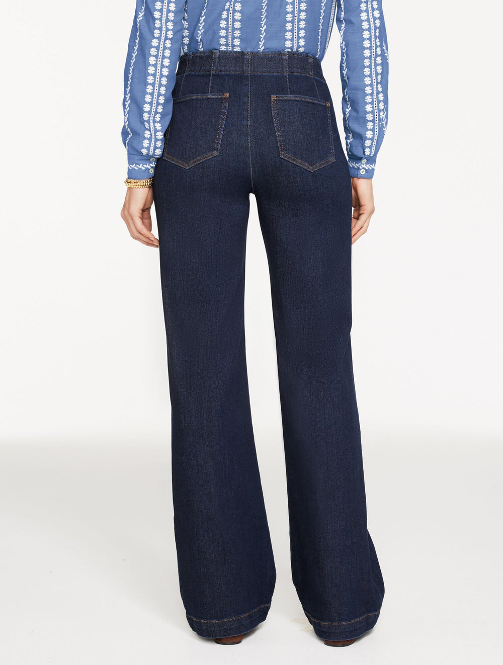 TROUSER PULL-ON TRAVEL JEANS - DEAUVILLE WASH | Talbots discount
