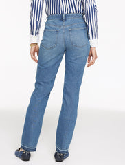STRAIGHT LEG DROP HEM JEANS - MESEROLE WASH | Talbots US