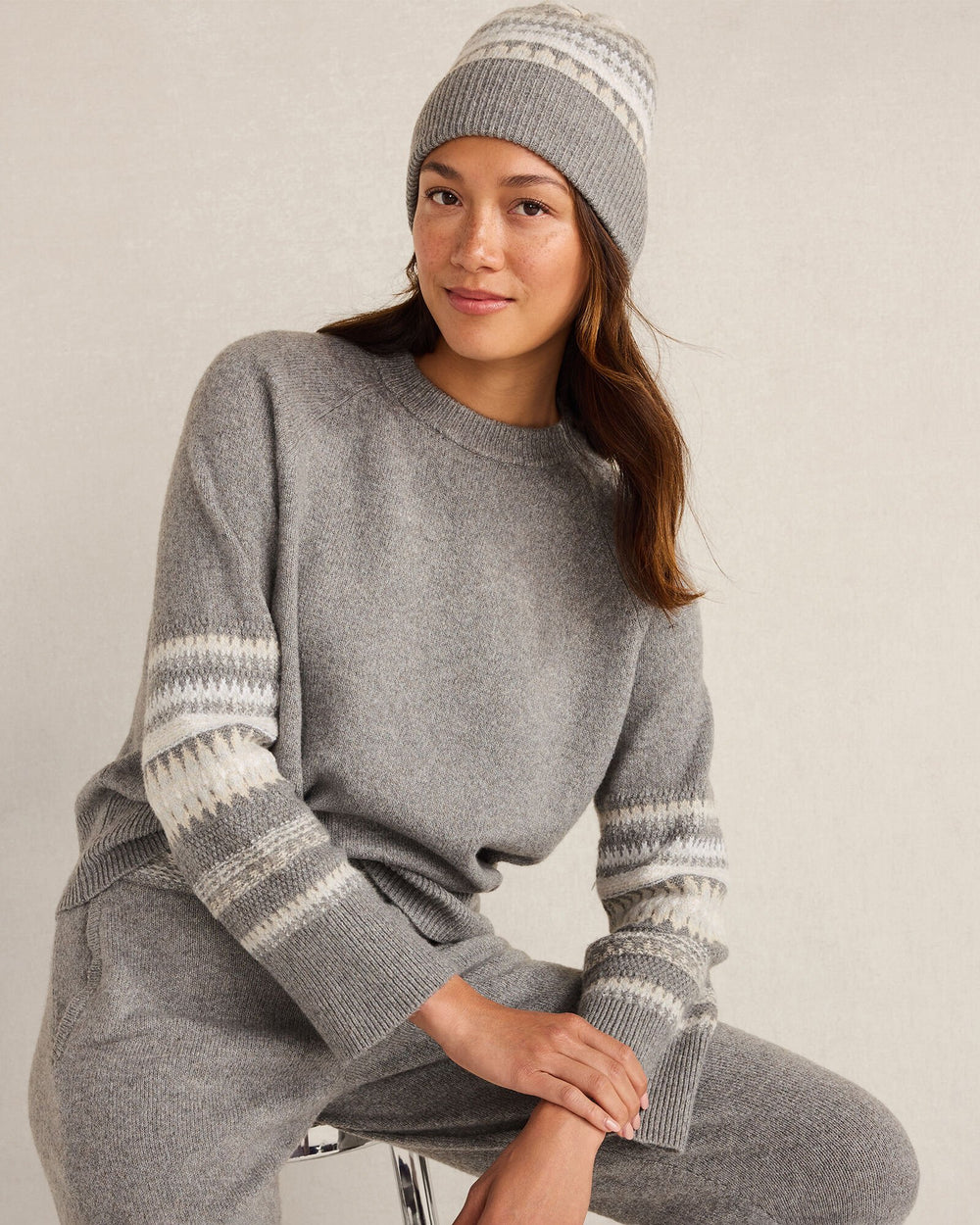 ORGANIC COTTON BLEND NOSTALGIC FAIR ISLE CREWNECK SWEATER | Talbots outlet