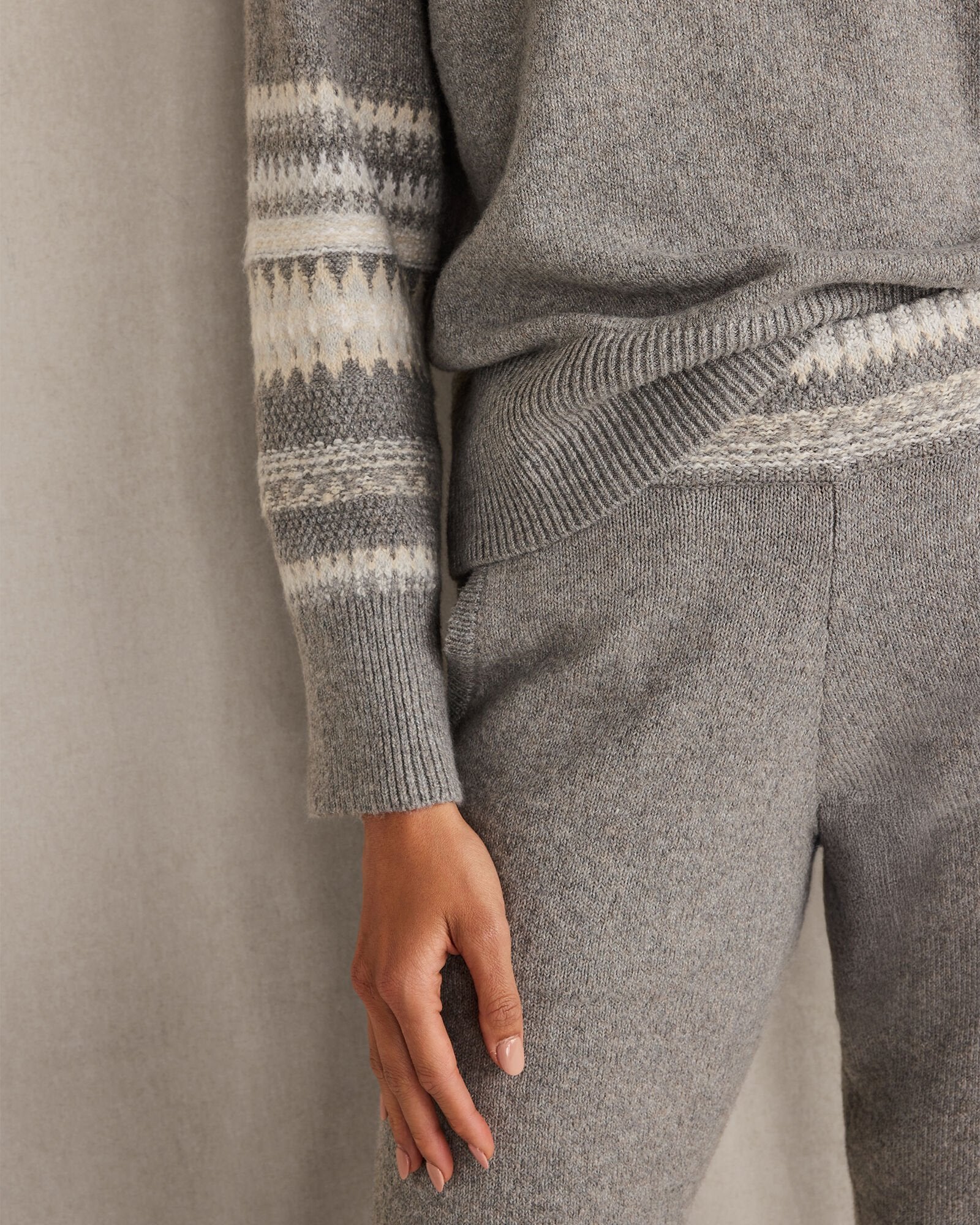 ORGANIC COTTON BLEND NOSTALGIC FAIR ISLE JOGGERS | Talbots US