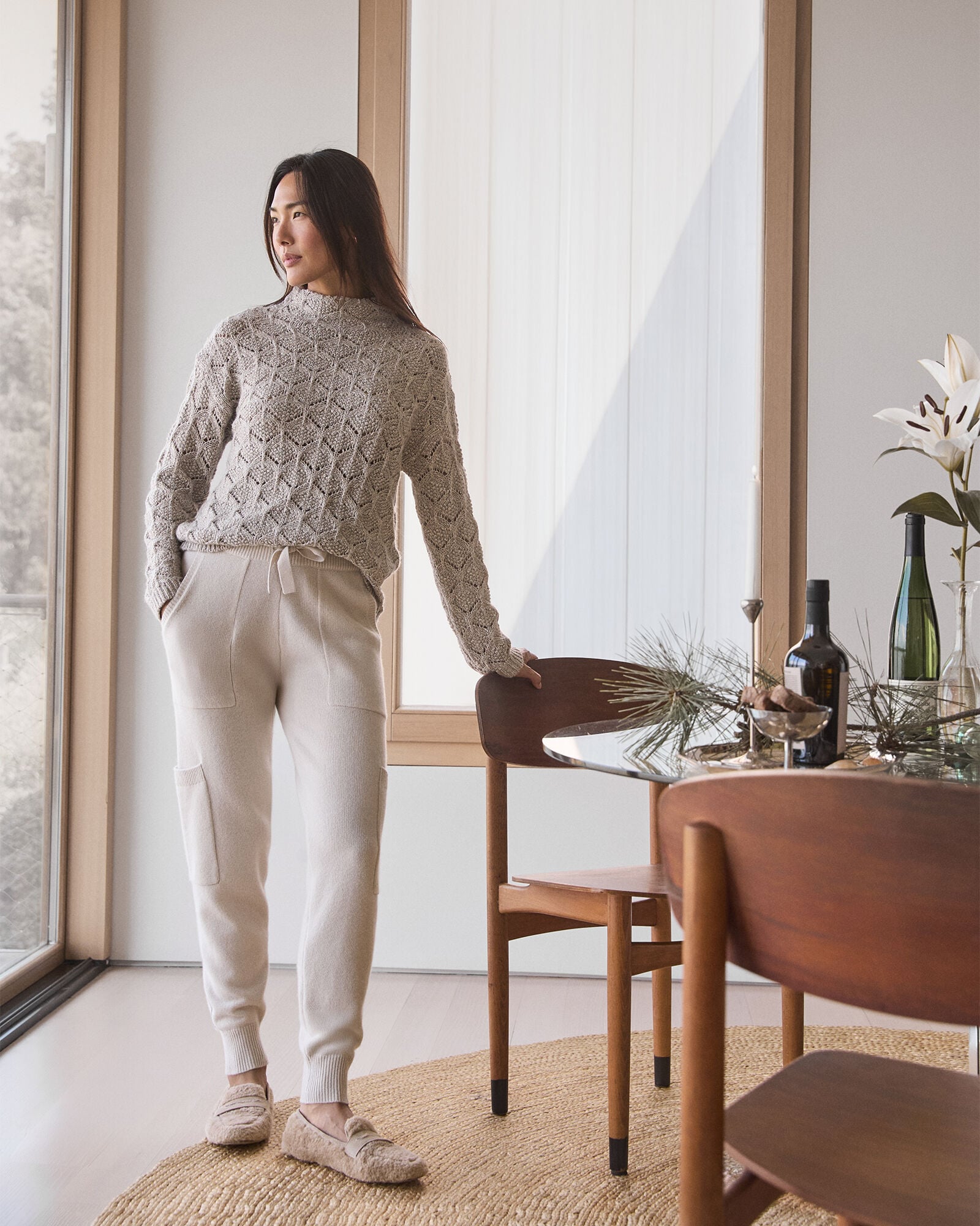 LUREX BLEND POINTELLE CREWNECK SWEATER | Talbots online