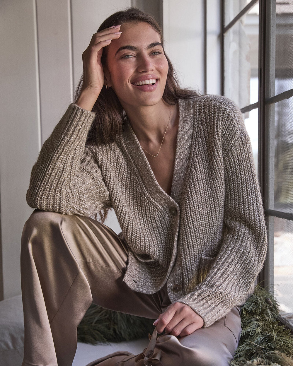 LUREX BLEND SHAKER STITCH CARDIGAN | Talbots discount