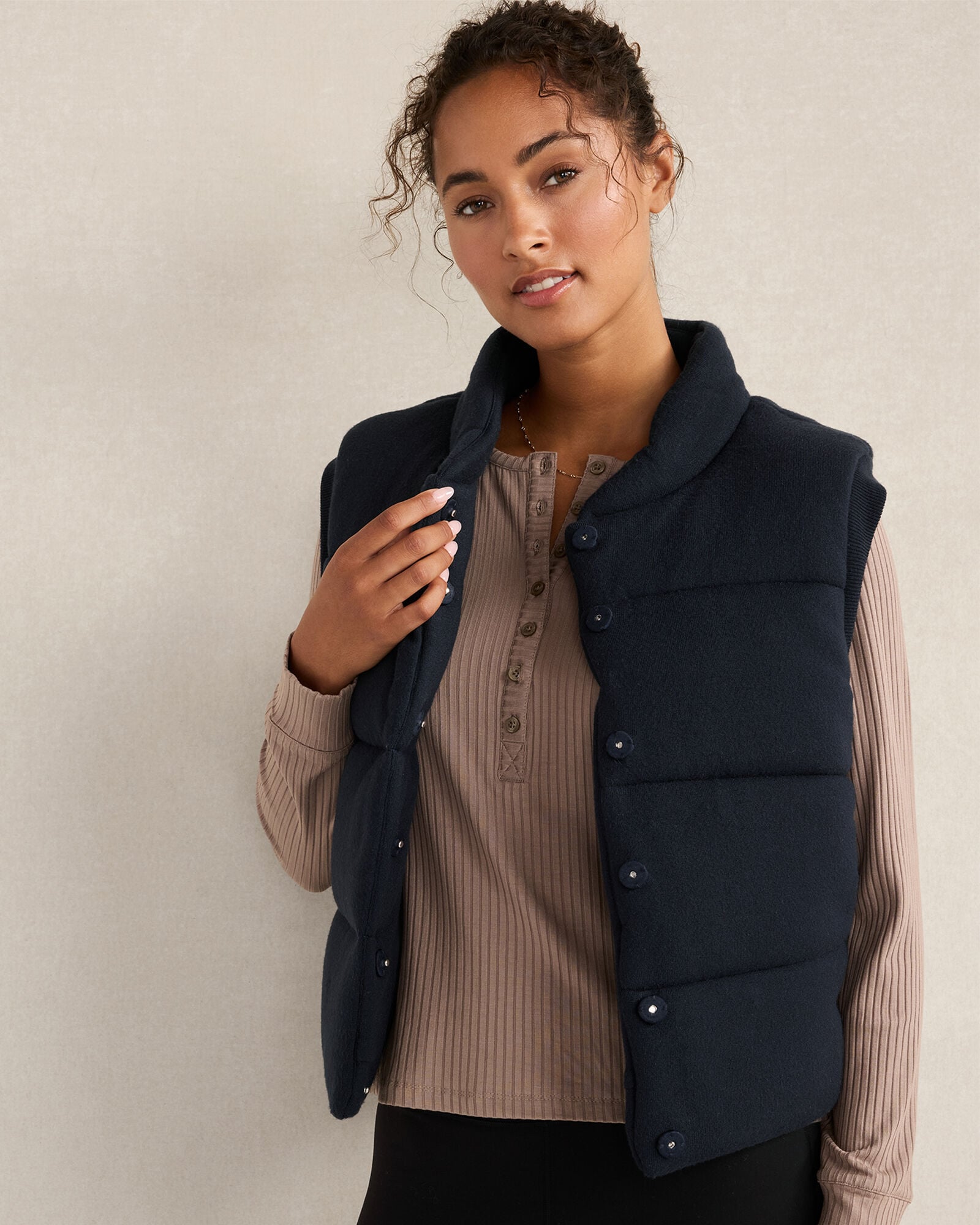 VISCOSE BLEND PUFFER VEST | Talbots online