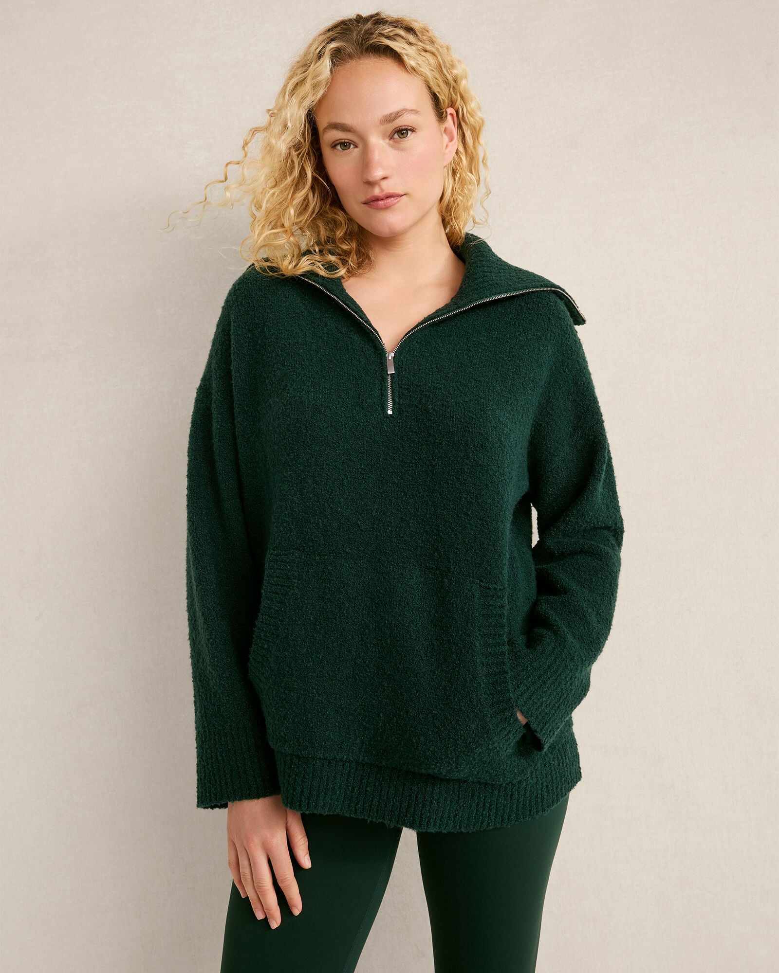 BOUCLE HALF-ZIP PULLOVER | Talbots outlet