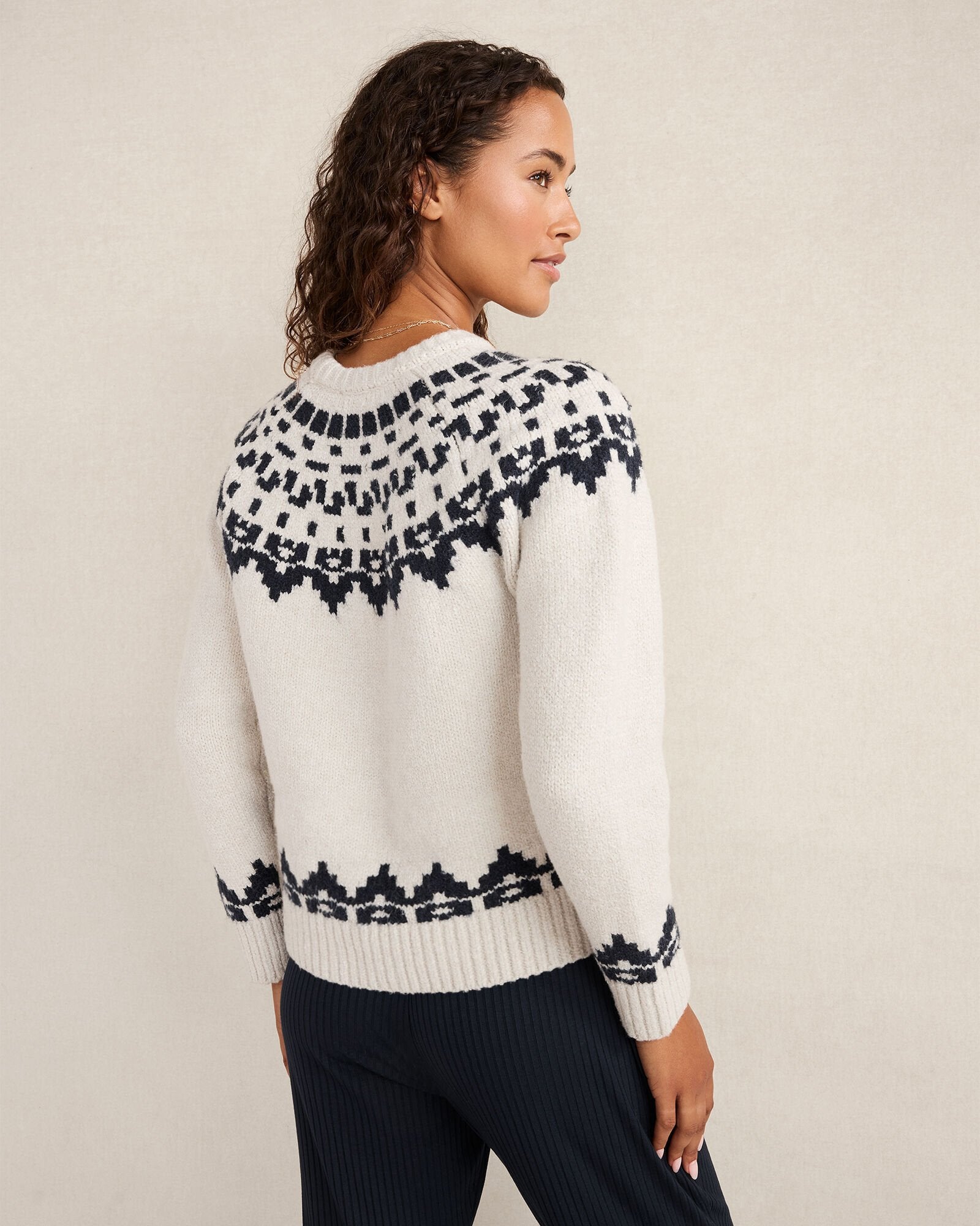 ORGANIC COTTON BLEND JUNEAU FAIR ISLE CREWNECK SWEATER | Talbots online