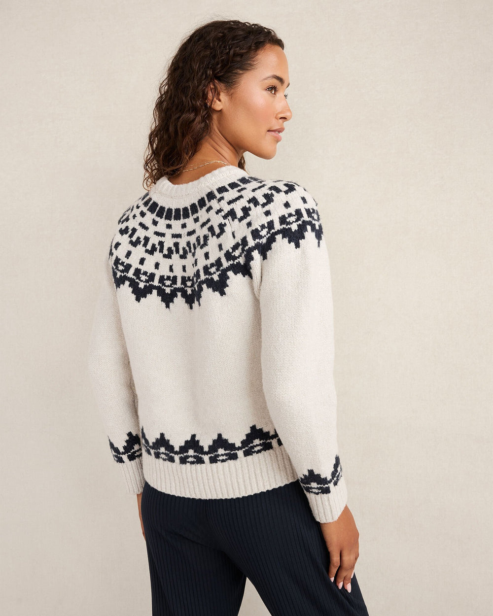 ORGANIC COTTON BLEND JUNEAU FAIR ISLE CREWNECK SWEATER | Talbots online