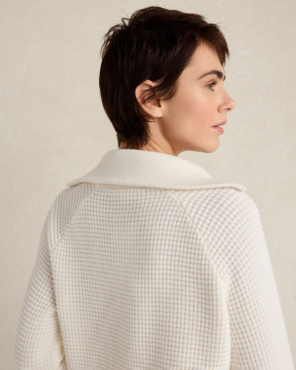 ORGANIC COTTON CASHMERE WAFFLE PULLOVER | Talbots on sale