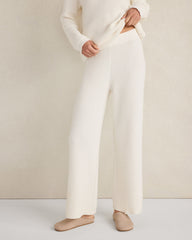 ORGANIC COTTON CASHMERE WAFFLE WIDE LEG PANTS | Talbots on sale